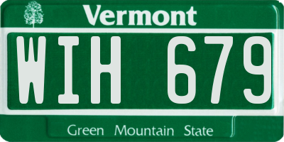 VT license plate WIH679