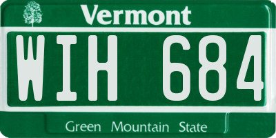 VT license plate WIH684