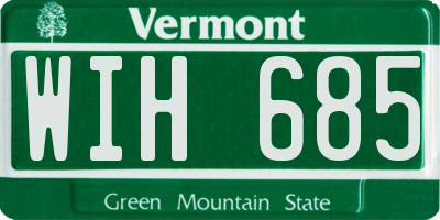 VT license plate WIH685