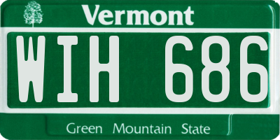 VT license plate WIH686