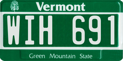 VT license plate WIH691