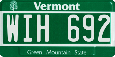VT license plate WIH692