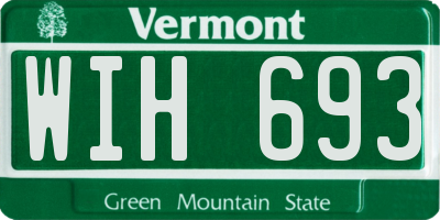 VT license plate WIH693