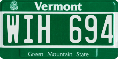 VT license plate WIH694
