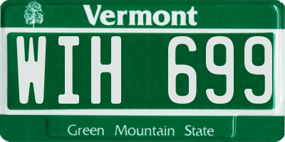 VT license plate WIH699