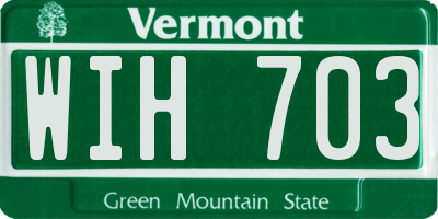 VT license plate WIH703