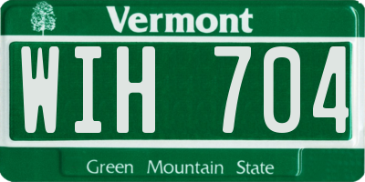 VT license plate WIH704
