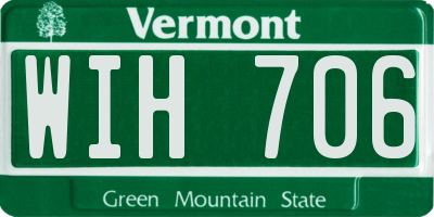 VT license plate WIH706