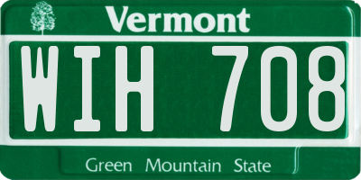VT license plate WIH708