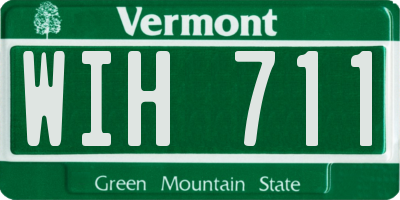 VT license plate WIH711
