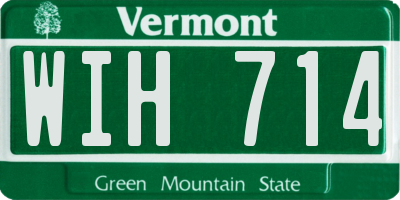 VT license plate WIH714