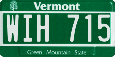 VT license plate WIH715