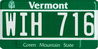 VT license plate WIH716