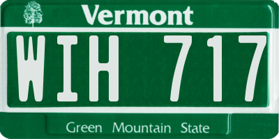 VT license plate WIH717