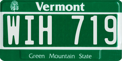 VT license plate WIH719