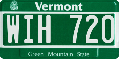 VT license plate WIH720