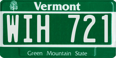 VT license plate WIH721