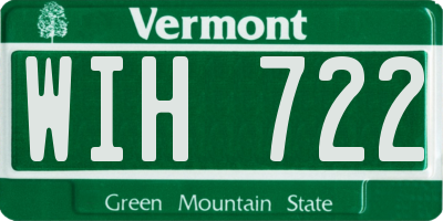 VT license plate WIH722