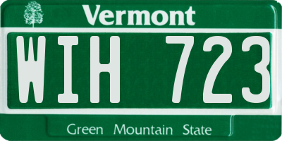 VT license plate WIH723