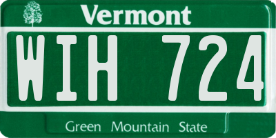 VT license plate WIH724