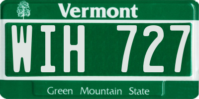 VT license plate WIH727