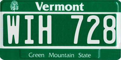 VT license plate WIH728