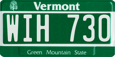 VT license plate WIH730