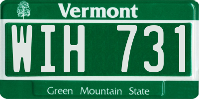 VT license plate WIH731