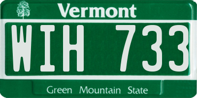 VT license plate WIH733