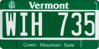 VT license plate WIH735
