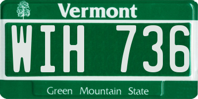 VT license plate WIH736