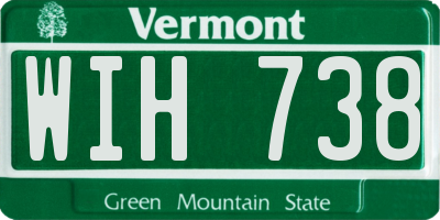 VT license plate WIH738