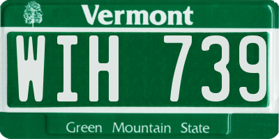 VT license plate WIH739