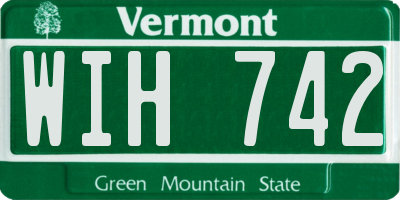 VT license plate WIH742