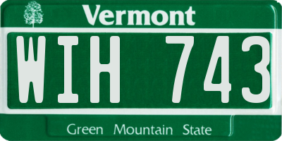 VT license plate WIH743