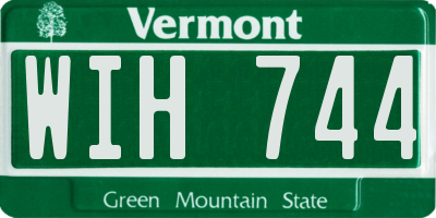VT license plate WIH744