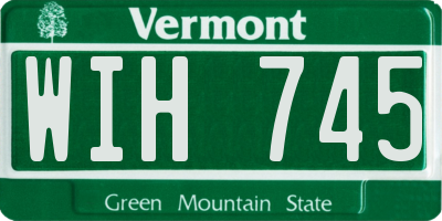 VT license plate WIH745