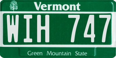 VT license plate WIH747