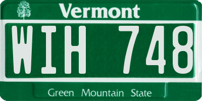 VT license plate WIH748