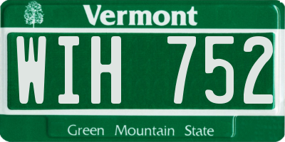 VT license plate WIH752