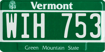 VT license plate WIH753