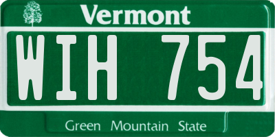 VT license plate WIH754