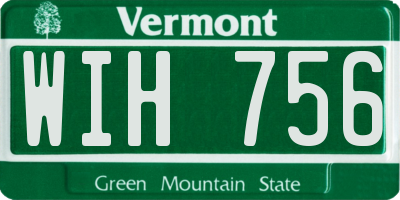 VT license plate WIH756