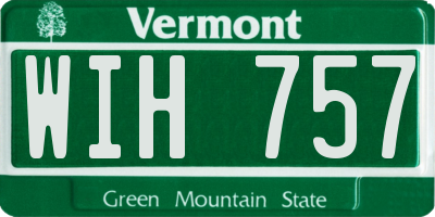 VT license plate WIH757