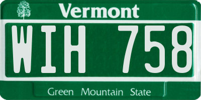 VT license plate WIH758