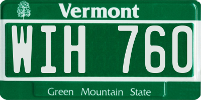 VT license plate WIH760