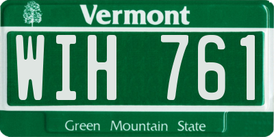VT license plate WIH761