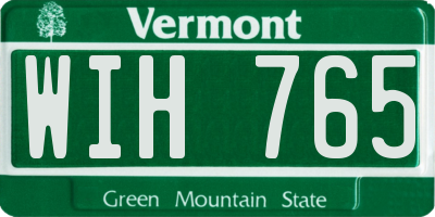 VT license plate WIH765