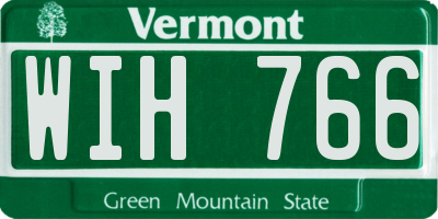 VT license plate WIH766