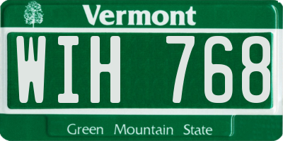VT license plate WIH768
